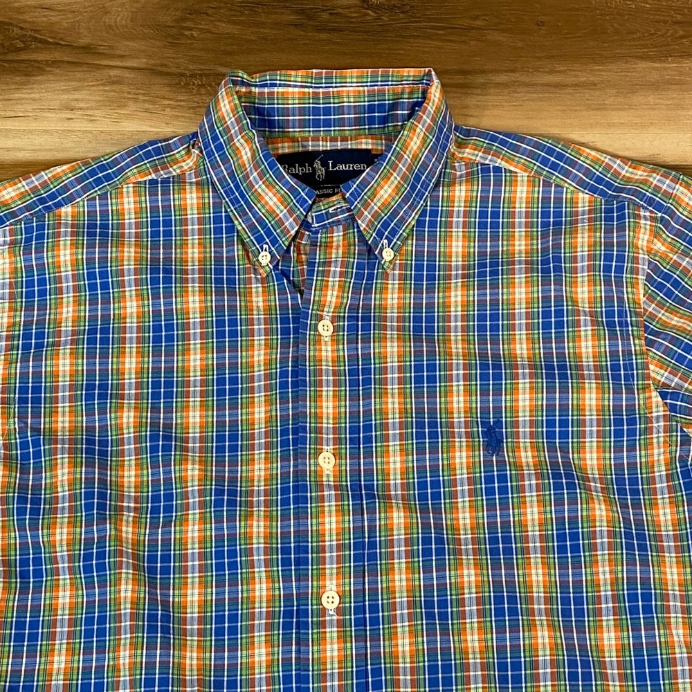 Ralph Lauren Shirt‎ Mens 15.5 32/33 Classic Fit Plaid Button Down Long Sleeve